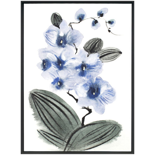 MDR Trading Inc. Blue And White Orchid Acrylic On Canvas Framed On Canvas Painting Wayfair